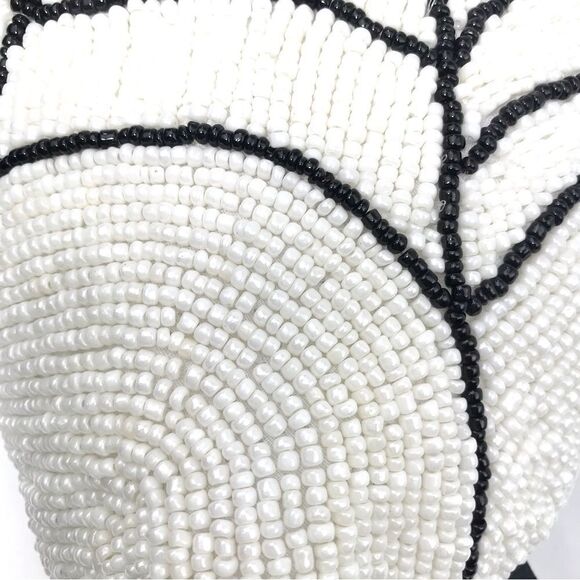 Noir Night Black Spiderweb White Beaded 16” Halloween Decor Accent Throw Pillow - Picture 9 of 15